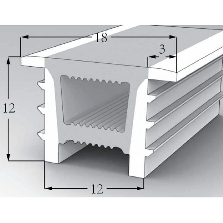 LED Silicone Diffuser Installed With Linear Aluminum Channel 120° Top Emitting 12*12mm LED Silicone Diffuser Installed With Linear Aluminum Channel 120° Top Emitting 12*12mm